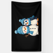 Christmas Merry Christmas For Gift Penguin Snowman Banner (Vertikal)