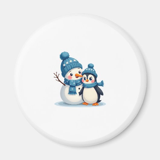 Christmas Merry Christmas For Gift Penguin Snowman Magnet (Vorne)