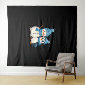 Christmas Merry Christmas For Gift Penguin Snowman Wandteppich (Beispiel (Horizontal))