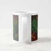 Christmas, Merry Christmas, Gold Red Green Pattern Jumbo-Tasse (Rückseite)
