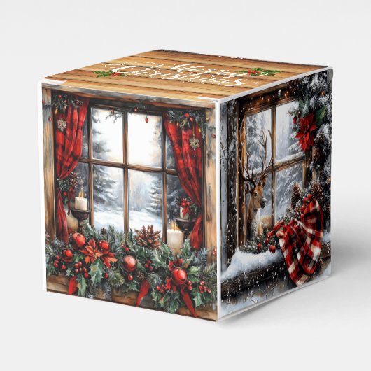 Christmas Merry Christmas Hunting Cabin Snow Gift Geschenkschachtel (Vorderseite)