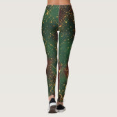 Christmas, Merry Christmas,Luxury Gold Red Green  Leggings (Rückseite)