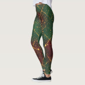 Christmas, Merry Christmas,Luxury Gold Red Green Leggings (Links)