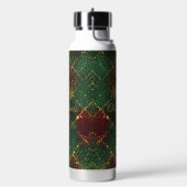 Christmas, Merry Christmas,Luxury Gold Red Green  Trinkflasche (Links)
