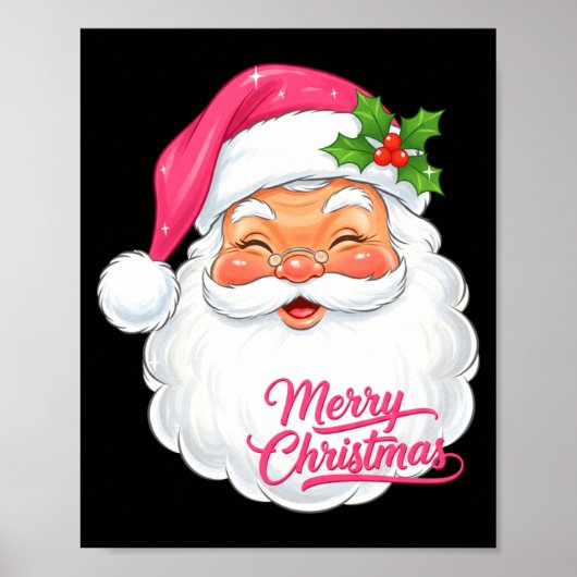 Christmas Merry Christmas Santa Face Jolly Santa C Poster (Vorne)