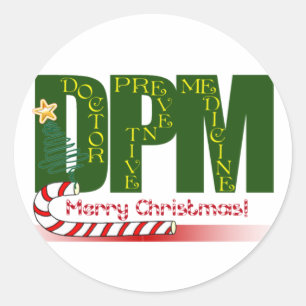 CHRISTMAS MERRY DPM - ARZT PRÄVENTIVES ARZNEIMITTE RUNDER AUFKLEBER