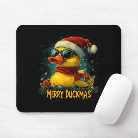 Christmas Merry Duckmas Funny Quackmas Pajama Duck Mousepad (Mit Mouse)