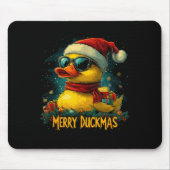 Christmas Merry Duckmas Funny Quackmas Pajama Duck Mousepad (Vorne)