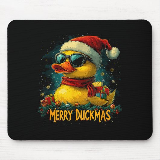 Christmas Merry Duckmas Funny Quackmas Pajama Duck Mousepad (Vorne)