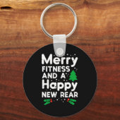 Christmas Merry Fitness Happy New Rear Xmas Workou Schlüsselanhänger (Vorderseite)