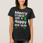 Christmas Merry Fitness Happy New Rear Xmas Workou T-Shirt (Vorderseite)
