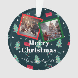 Christmas Merry Greenery Foto Elegant Ornament