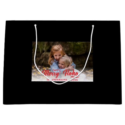 Christmas Merry Ho Ho Große Geschenktüte (Vorderseite)