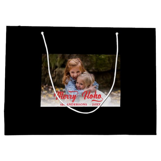 Christmas Merry Ho Ho Große Geschenktüte (Rückseite)