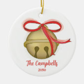 Christmas Merry Jingle Bell Foto Holiday Niedlich Keramik Ornament (Vorne)