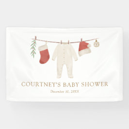 Christmas Merry Little Baby Dusche Banner