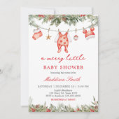 Christmas Merry Little Baby Dusche Einladung (Vorderseite)