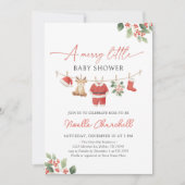 Christmas Merry Little Baby Dusche Einladung (Vorderseite)