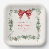 Christmas Merry Little Baby Shower  Pappteller (Vorderseite)