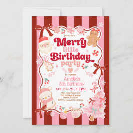 Christmas Merry Little Birthday Invitation Einladung