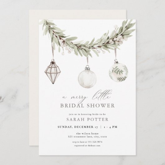 Christmas Merry Little Bridal Dusche Einladung (Vorne/Hinten)