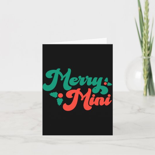 Christmas Merry Mini Cute Modern Tygraphy Script B Karte (Vorderseite)