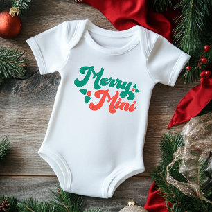 Christmas Merry Mini Niedlich Moderne Typografie Baby Strampler