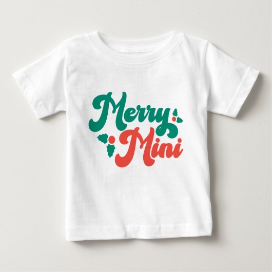 Christmas Merry Mini Niedlich Moderne Typografie Baby T-shirt (Vorderseite)