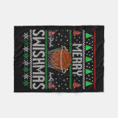 Christmas Merry Swishmas Ugly Christmas Sweater Ba Fleecedecke (Vorderseite (Horizontal))