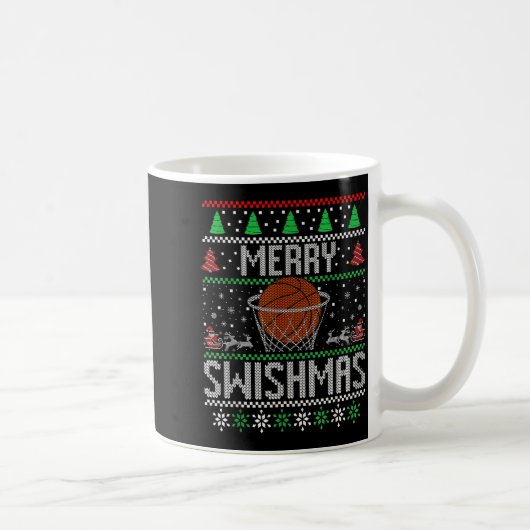 Christmas Merry Swishmas Ugly Christmas Sweater Ba Kaffeetasse (Rechts)