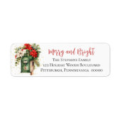 Christmas Merry und Bright Mailbox Floral Monogram (Vorne)