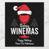 Christmas Merry Winemas Holiday Funny Personalisie Weinetikett (Einzelnes Label)
