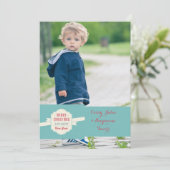 Christmas Message Foto Holiday Card Feiertagskarte (Stehend Vorderseite)