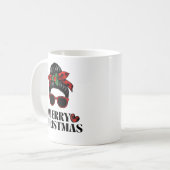 Christmas messy-bun mom design kaffeetasse (Vorderseite Links)