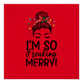 Christmas Messy Bun Poster