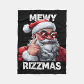 Christmas Mewy Rizzmas Funny Santa Mewing Joke Riz Fleecedecke (Vorderseite)