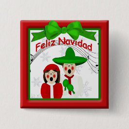 Christmas Mexican Carolers Paar Button