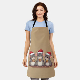 Christmas Mice Eating Santa's Cookies, Apron Schürze