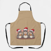 Christmas Mice Eating Santa's Cookies, Apron Schürze (Vorderseite)
