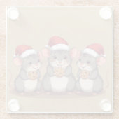 Christmas Mice Eating Santa's Cookies, Coaster Glasuntersetzer (Rückseite)