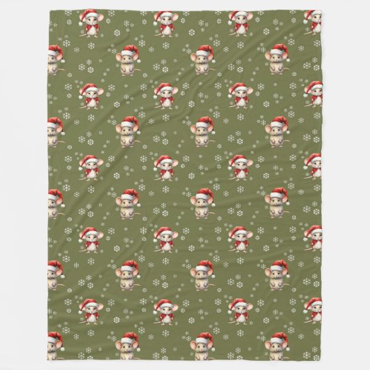 CHRISTMAS MICE FLEECEDECKE (Vorderseite)