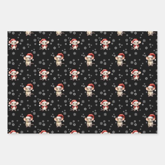 CHRISTMAS MICE GESCHENKPAPIER SET (Vorderseite 2)