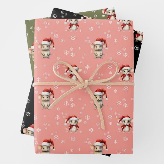 CHRISTMAS MICE GESCHENKPAPIER SET (Beispiel)
