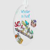 CHRISTMAS MICE SLEDDING Ornament (Vorderseite)