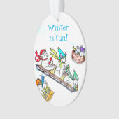 CHRISTMAS MICE SLEDDING Ornament (Vorderseite)
