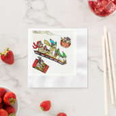 CHRISTMAS MICE SLEDDING SERVIETTE (Beispiel)