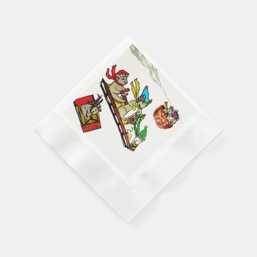 CHRISTMAS MICE SLEDDING SERVIETTE (Ecke)