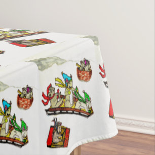 CHRISTMAS MICE SLEDDING TISCHDECKE