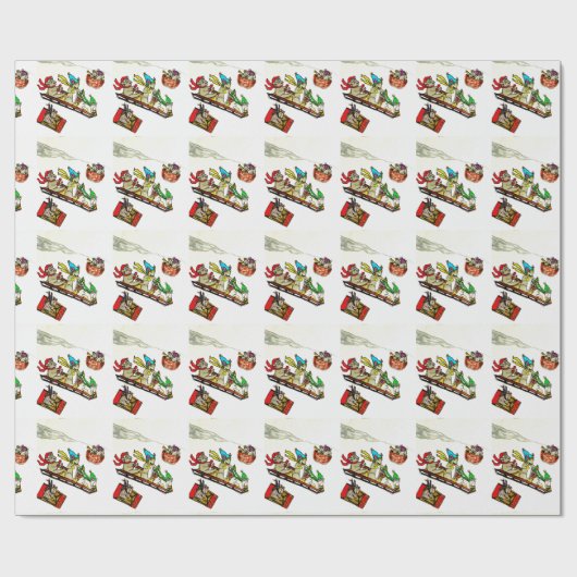 CHRISTMAS MICE SLEDpaper Geschenkpapier (Flach)