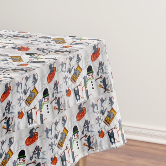 CHRISTMAS MICE SPIELEN IM SCHNEE TISCHDECKE (Beispiel)